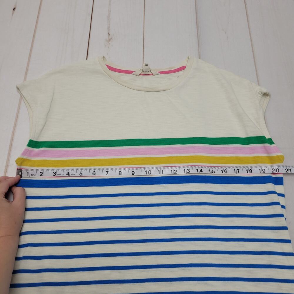 Boden Leah striped T-Shirt dress rainbow popover cotton multicolor stripe - Picture 4 of 8